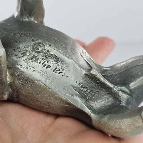 Vintage Philip Kraczkowski Pewter Bulldog Figurine Collectible - Picture 6 of 8